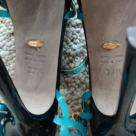 Turquoise blue Sergio Rossi butterfly heels - Picture 10 of 10